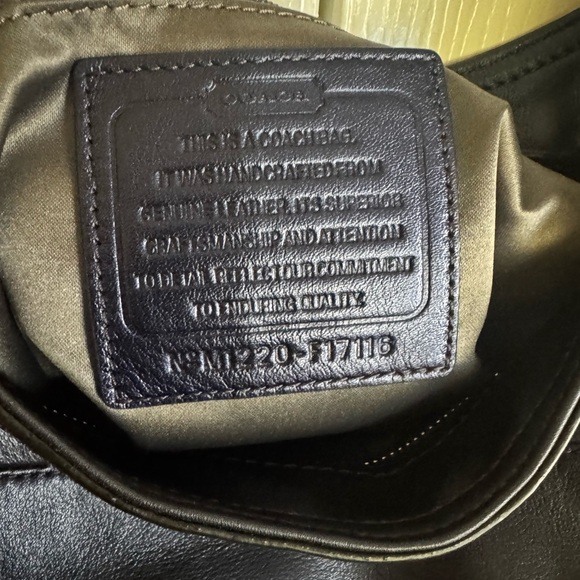 Coach F17116 Navy Blue Saddle Leather Shoulder Bag - Picture 3 of 4